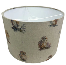 Load image into Gallery viewer, owl design light shade, crafted from high-quality linen material.