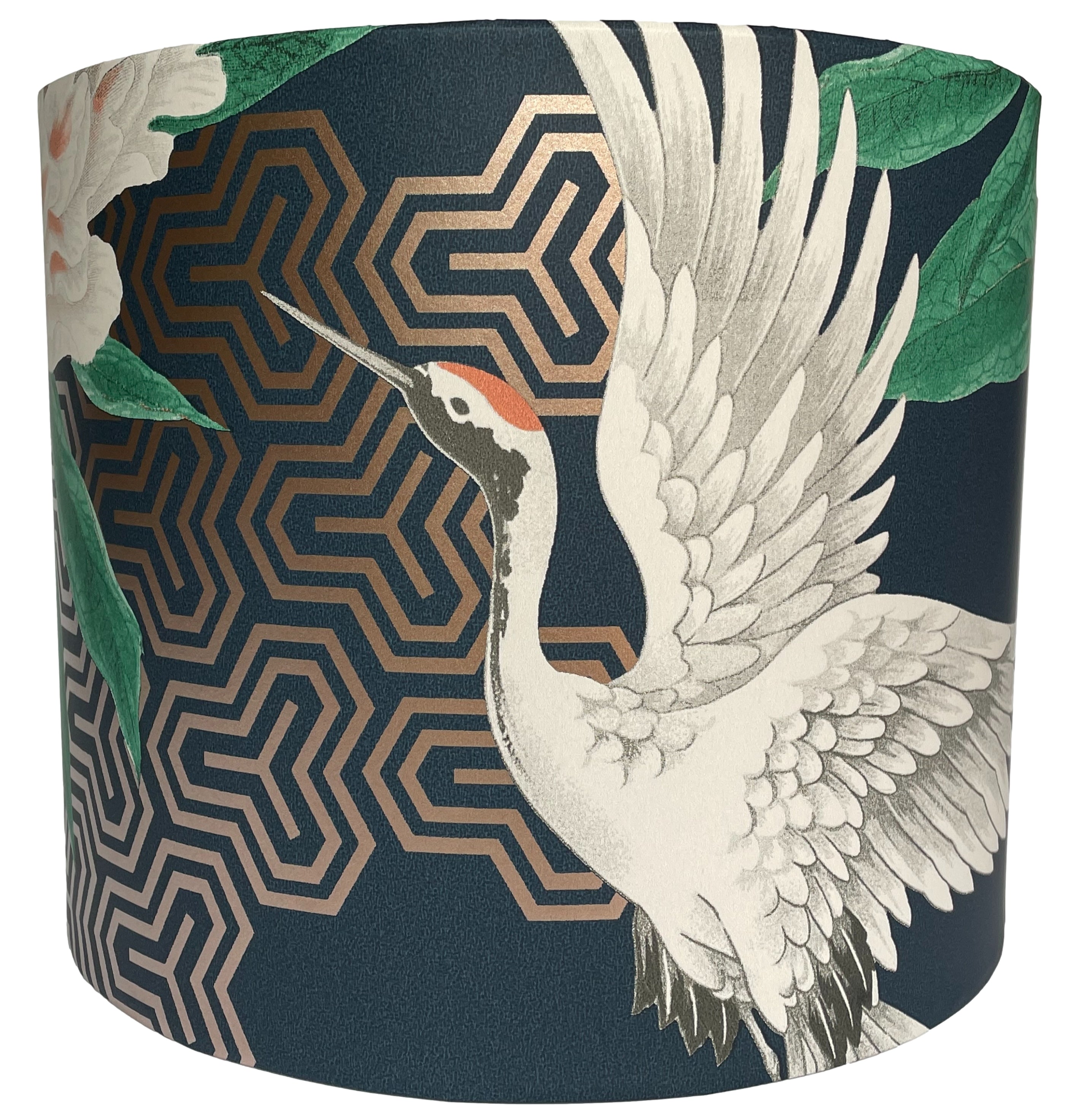 Navy blue store feather lampshade